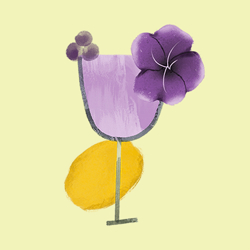 Aviation cocktail illustration