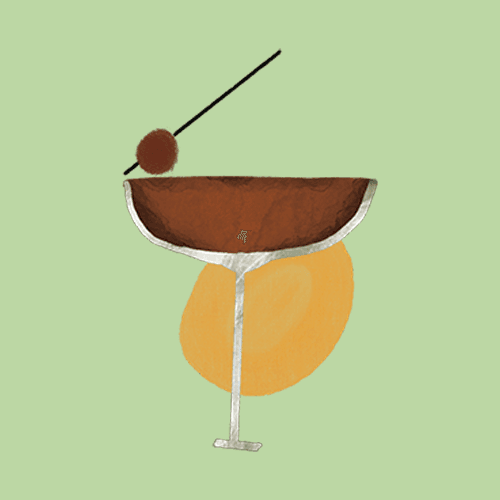 Manhattan cocktail illustration