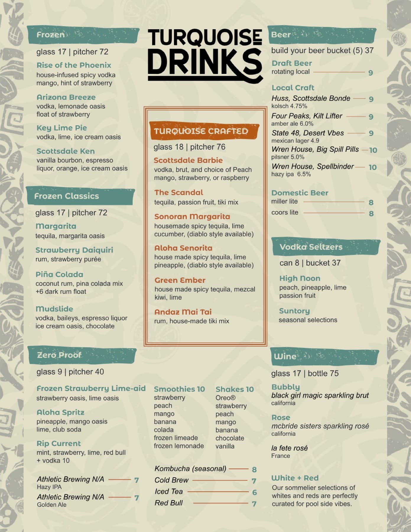 Food & drink menu, page 2