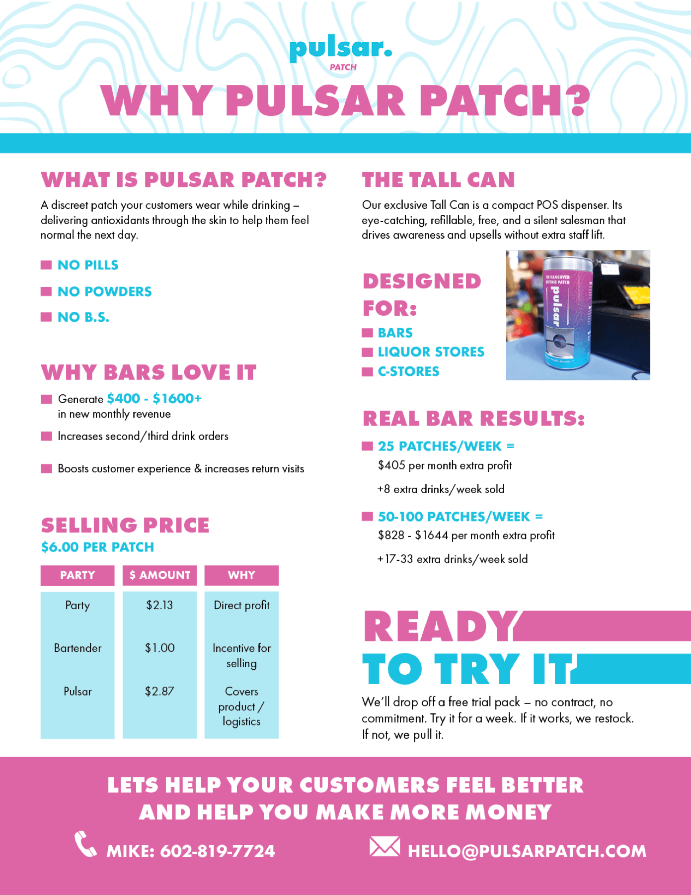 Liquor-store one-pager