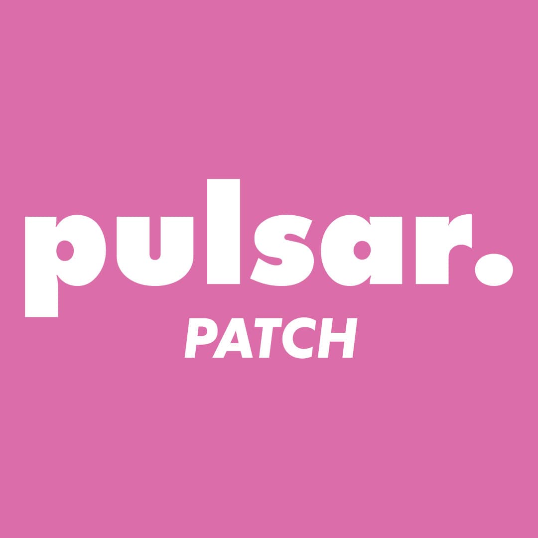 Reversed logo — white on pink