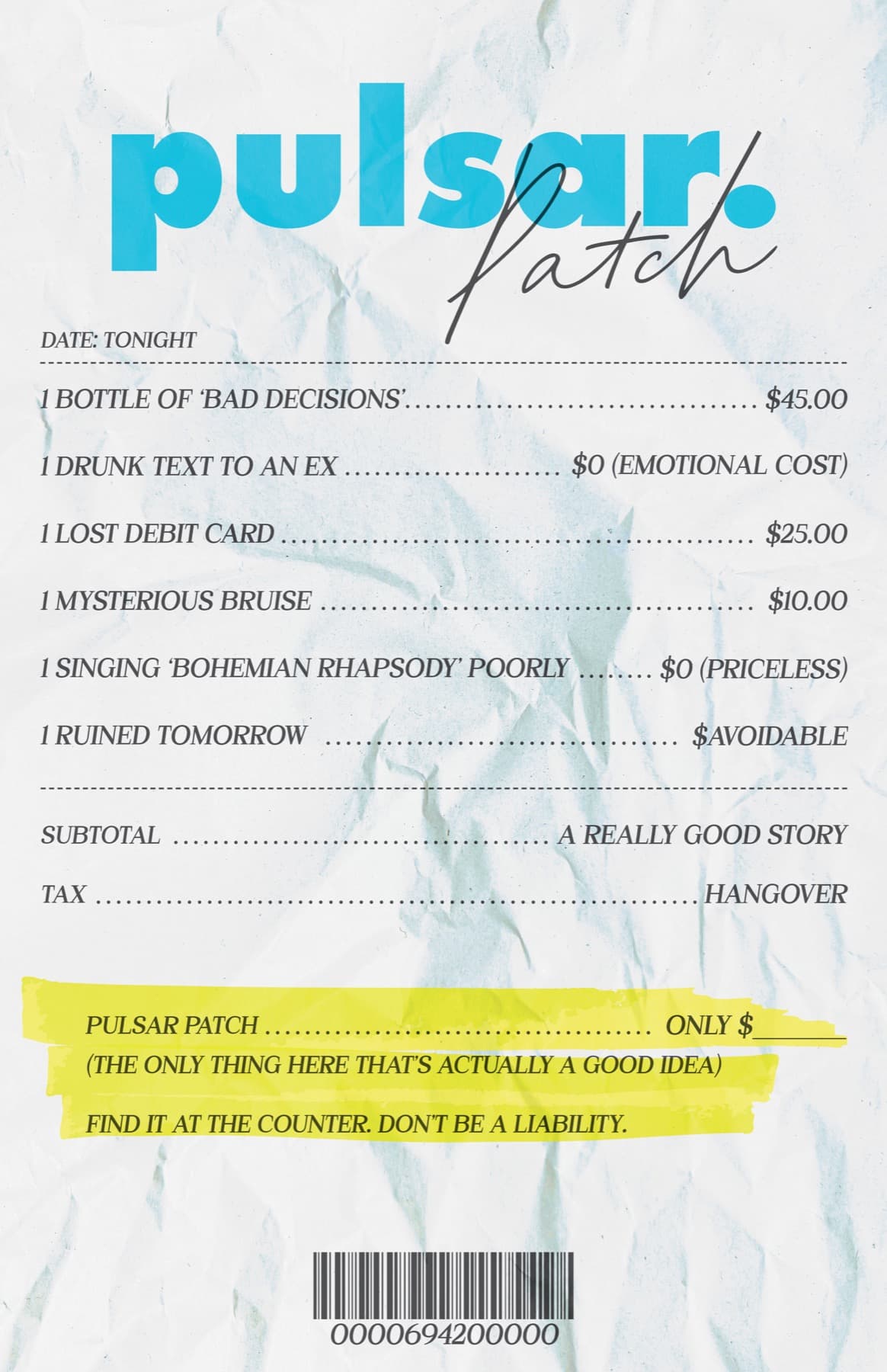 Receipt poster